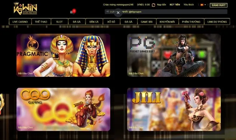 Khám Phá Thế Giới Nổ Hũ K9WIN Hấp Dẫn Và Đầy Cơ Hội Thắng Lớn 1 Sảnh game nổ hũ K9WIN hợp tác với nhà cung cấp uy tín
